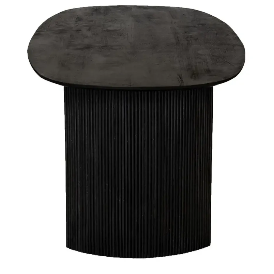 Eettafel Deens Ovaal 220cm - Zwart Mangohout - Feline