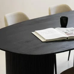 Eettafel Deens Ovaal 220cm - Zwart Mangohout - Feline