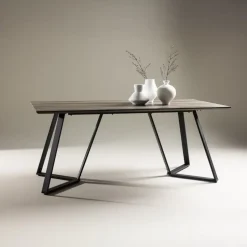 Eettafel Eiken Hout Zwart - 180x90x75cm - Marina
