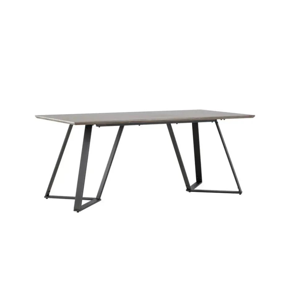 Eettafel Eiken Hout Zwart - 180x90x75cm - Marina