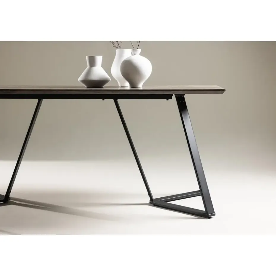 Eettafel Eiken Hout Zwart - 180x90x75cm - Marina