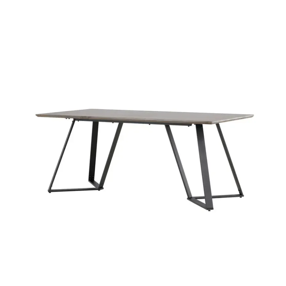 Eettafel Eiken Hout Zwart - 180x90x75cm - Marina