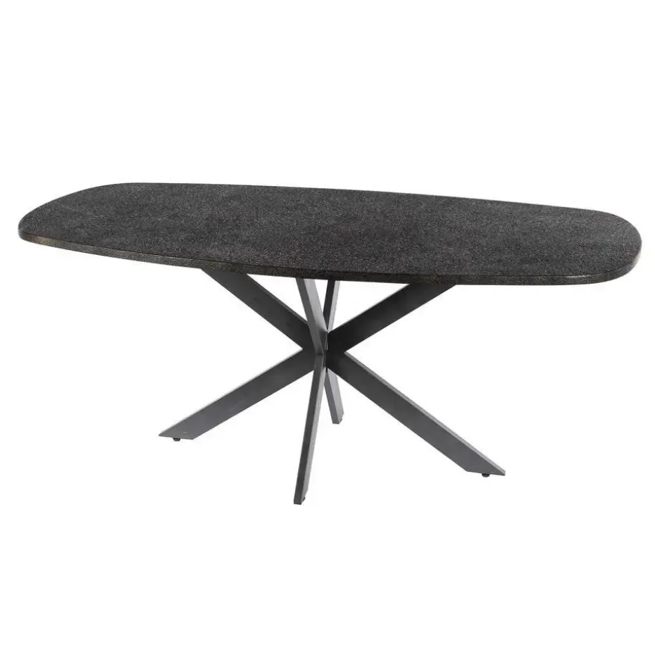 Eettafel Grijs Staal - 180x90x77cm - Metallic