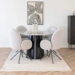 Eettafel Grijs/Zwart - Rond - 120x120x75cm - Brito