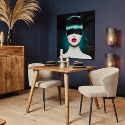 Eettafel Naturel Mangohout - 90x90x76cm - Omaha