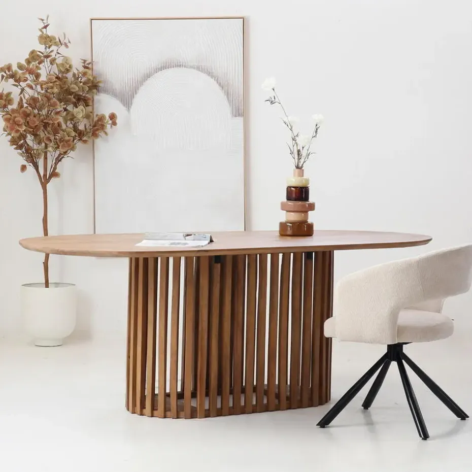 Eettafel Naturel Mangohout - 200x110x76cm - 4-6 Personen - Ferran