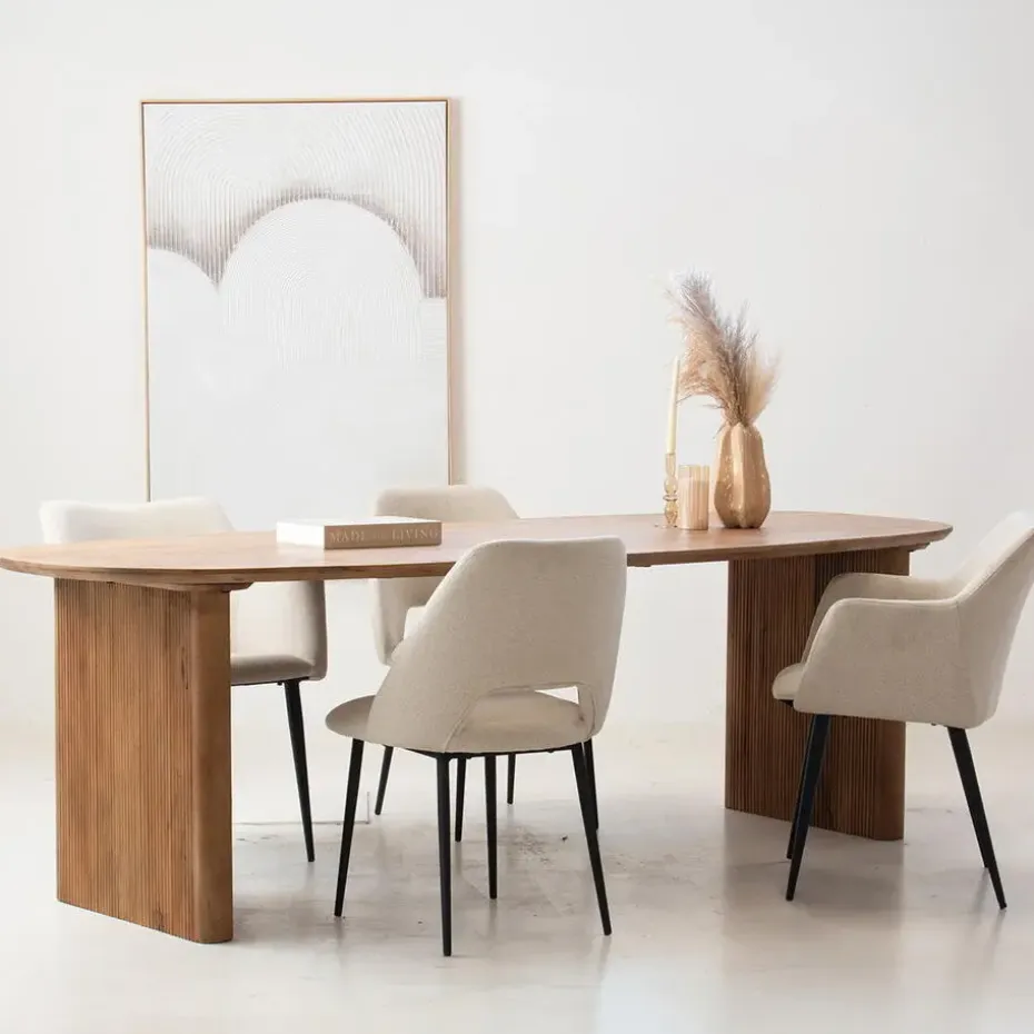 Eettafel Naturel Mangohout - 250x100x76cm - 6-8 Personen - Aya