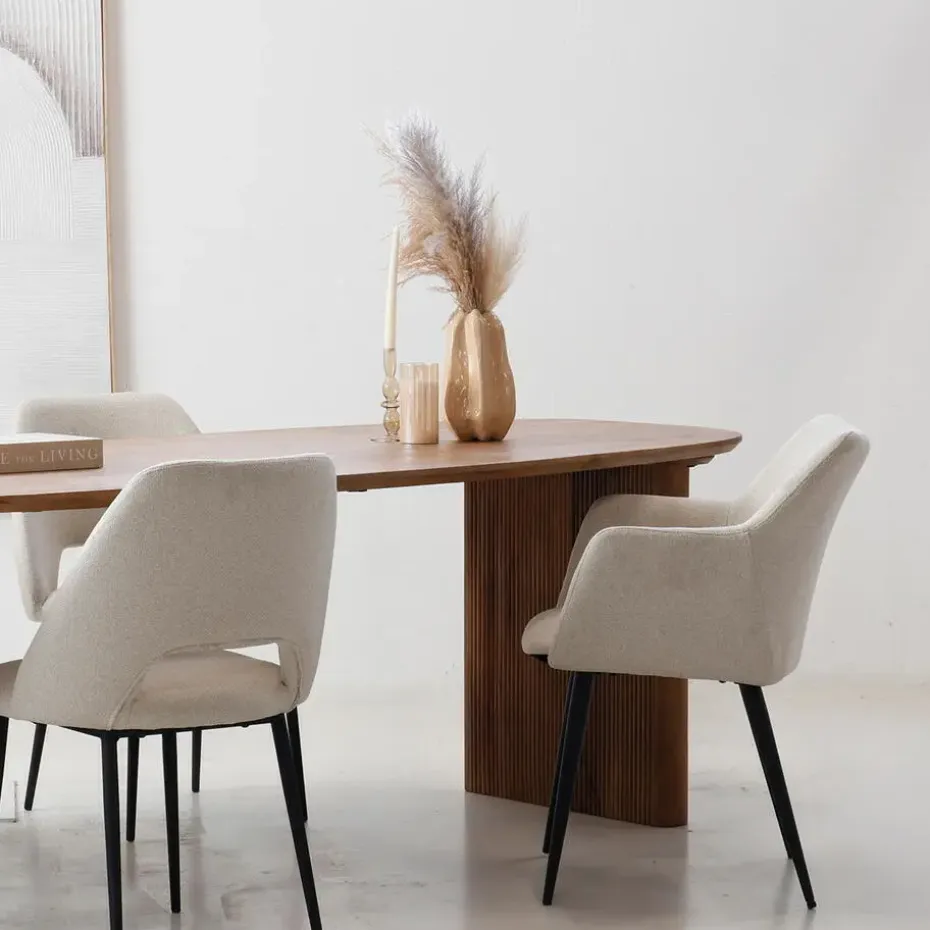 Eettafel Naturel Mangohout - 250x100x76cm - 6-8 Personen - Aya