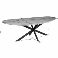 Eettafel Organisch Zwart Hout - 180x84x76cm - Cloud