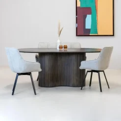 Eettafel Ovaal 200cm - Bruin - Hout - Eettafel Ava