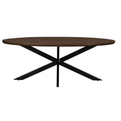 Eettafel Ovaal 240cm - Bruin Mangohout - Matrix-poot - Jesper
