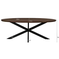 Eettafel Ovaal 240cm - Bruin Mangohout - Matrix-poot - Jesper