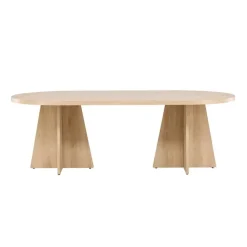Eettafel Ovaal Naturel 220cm - Fineer - Scandinavisch - Tafel Bootcut