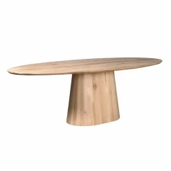 Eettafel Ovaal Naturel Hout - 210x110x76cm - Riga
