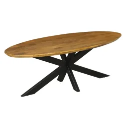 Eettafel Ovaal Naturel Mangohout - 160x90x76cm - Brandy