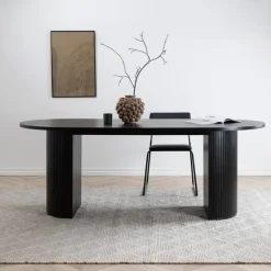 Eettafel Ovaal Zwart 200cm - Fineer - Scandinavisch