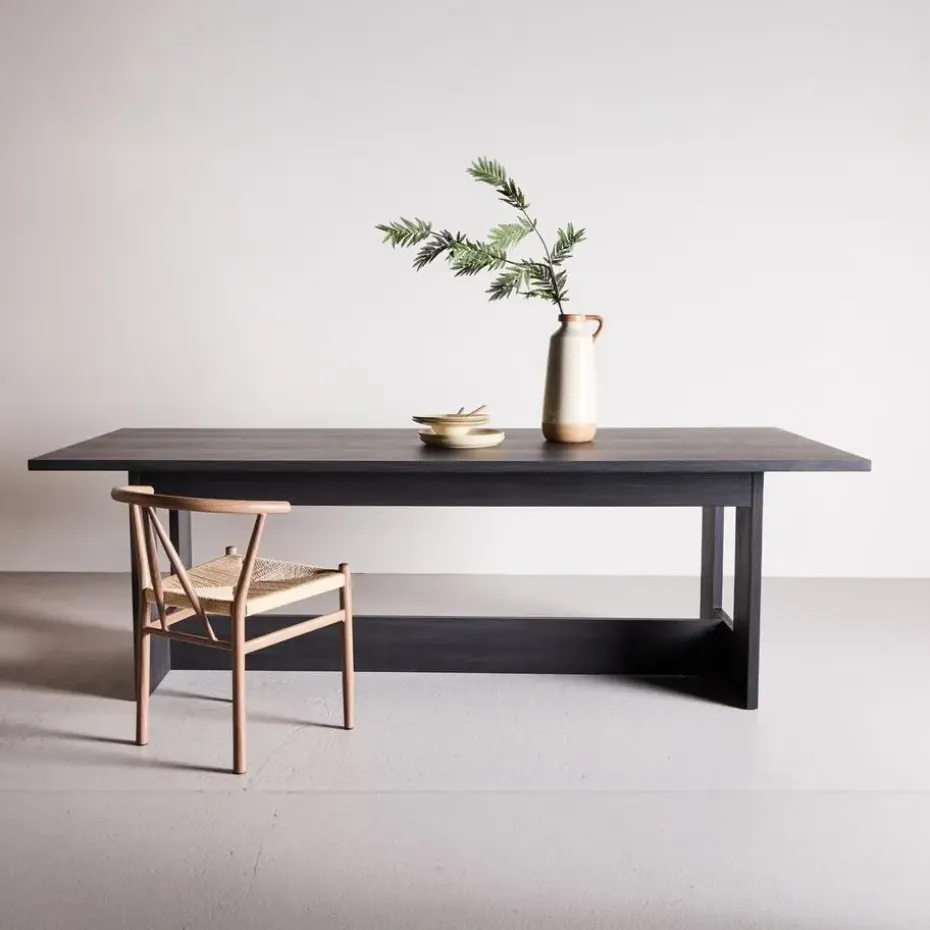 Eettafel Rechthoek - Zwart MDF - 235x100x75cm - Milly