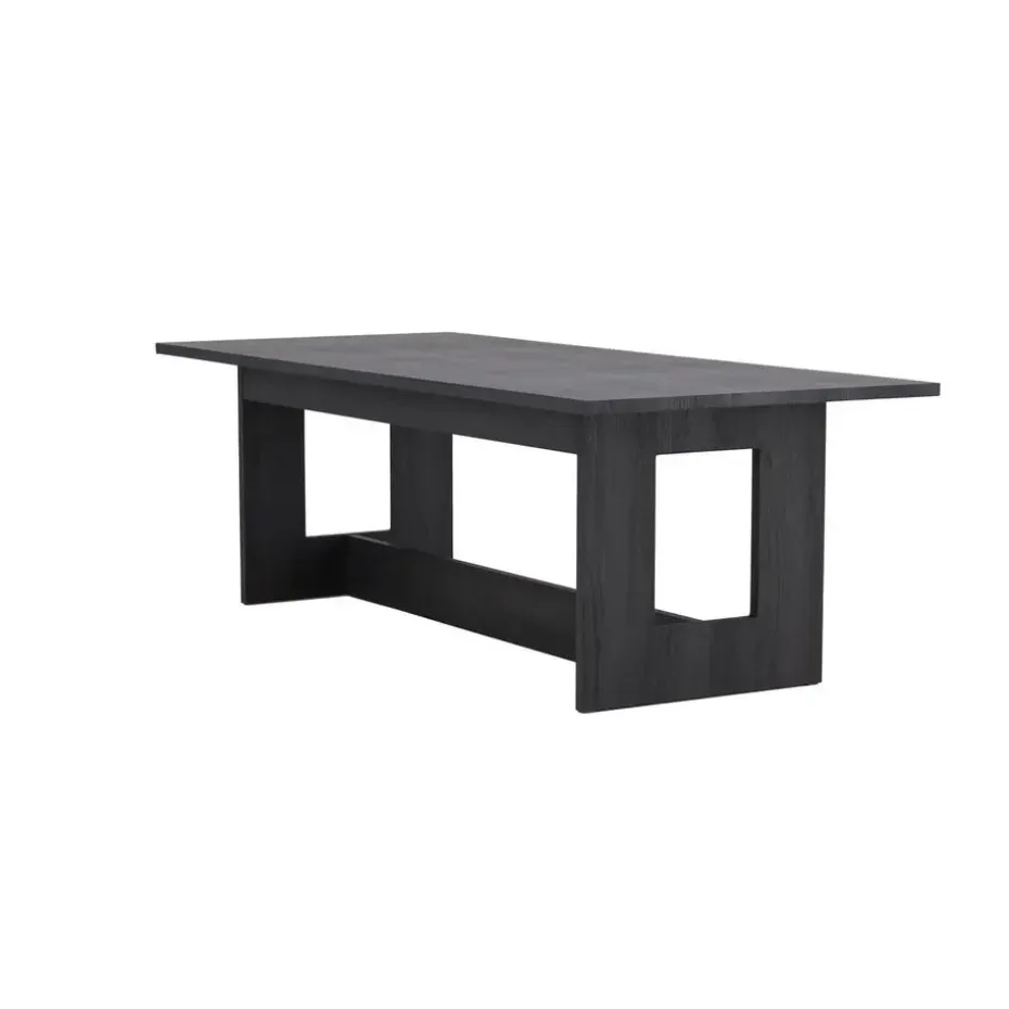 Eettafel Rechthoek - Zwart MDF - 235x100x75cm - Milly