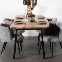 Eettafel Rechthoek 240cm - Naturel Boomstamtafel - Lars