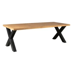 Eettafel Rechthoek Mangohout - X-Poot - 220x100x76cm - Denver