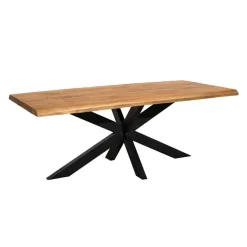 Eettafel Rechthoek Naturel Hout - 200x100x76cm - Denver