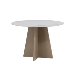 Eettafel Rond - Beige Steen - 110x110x75cm - Bootcut