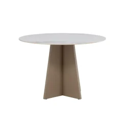 Eettafel Rond - Beige Steen - 110x110x75cm - Bootcut