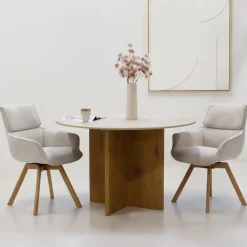 Eettafel Rond - Marmer - 120x120x76cm - Faria