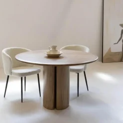 Eettafel Rond Ø120cm - Acaciahout - Naturel - Eettafel Tijn