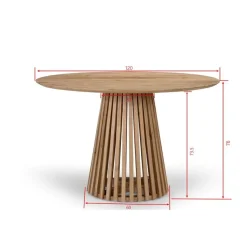 Eettafel Rond Ø120cm - Naturel Acaciahout - 2-4 Personen - Seppe