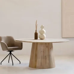 Eettafel Rond 120cm - Naturel Mangohout - 2-4 Personen