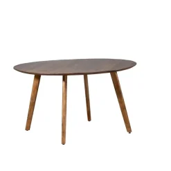 Eettafel Rond 130cm - Naturel - Mangohout - Tafel Oslo