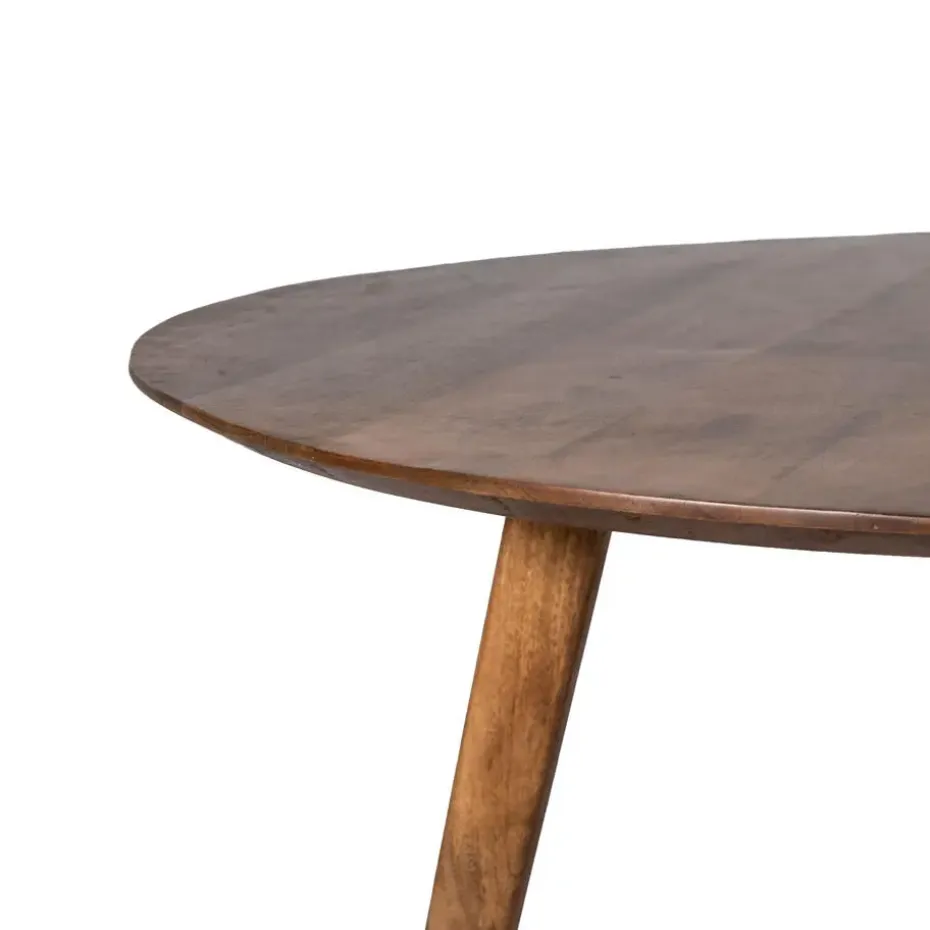Eettafel Rond 130cm - Naturel - Mangohout - Tafel Oslo