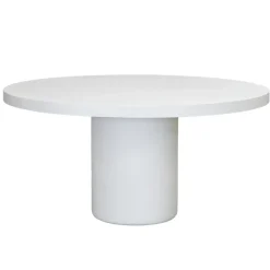 Eettafel Rond 120cm - Wit Eco Composiet - Betonlook - Eden
