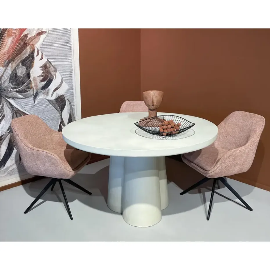 Eettafel Rond Ø130cm - Zand Beton - 2-4 Personen - Sandy