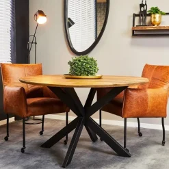 Eettafel Rond Naturel Hout - 140x140x77cm - Arlington