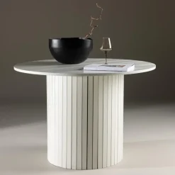 Eettafel Rond Wit 110cm - Fineer - Scandinavisch - Tafel Härön