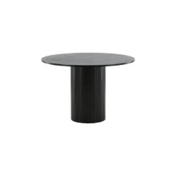 Eettafel Rond Zwart 110cm - Fineer - Scandinavisch