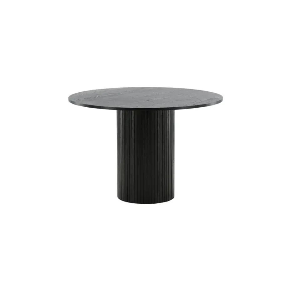 Eettafel Rond Zwart 110cm - Fineer - Scandinavisch