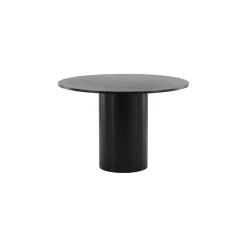 Eettafel Rond Zwart 110cm - Fineer - Scandinavisch