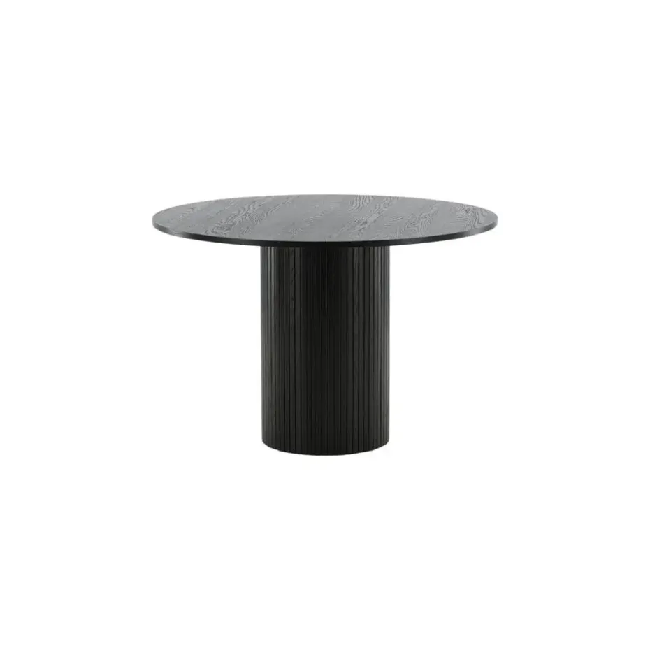 Eettafel Rond Zwart 110cm - Fineer - Scandinavisch