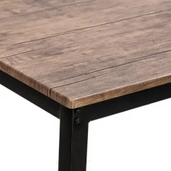 Eettafel voor 4 personen van metaal en grijs hout L120