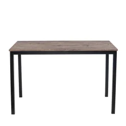 Eettafel voor 4 personen van metaal en grijs hout L120