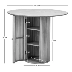 Eettafel voor 4 personen van massief grenen D90