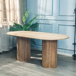 Eettafel voor 6 personen van massief grenen D120