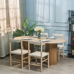 Eettafel voor 6 personen van massief grenen D120