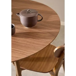 Eettafel Walnoot Rond - 105x105x76cm - Levi
