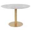 Eettafel Wit Ø110cm - Gouden Onderstel - Bolzano