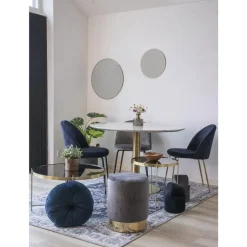 Eettafel Wit Ø110cm - Gouden Onderstel - Bolzano