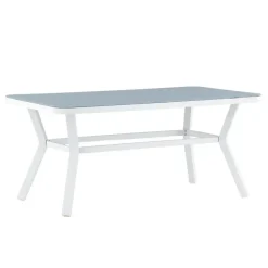Eettafel Wit Grijs Glas - 160x90x74cm - Virya